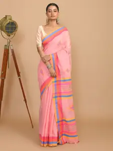 Indethnic Geometric Woven Design Pure Cotton Jamdani Saree
