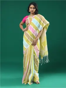 Indethnic Ethnic Striped Saree