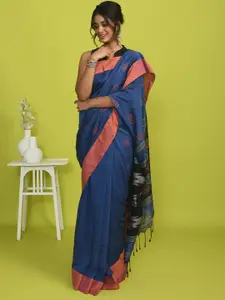 Indethnic Geometric Woven Design Pure Cotton Ikat Saree