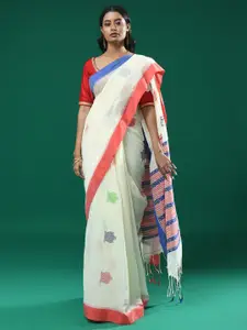 Indethnic Abstract Woven Design Pure Cotton Jamdani Saree