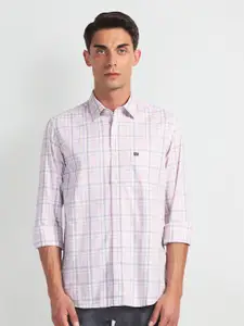 Arrow Sport Slim Fit Checked Spread Collar Long Sleeves Cotton Casual Shirt