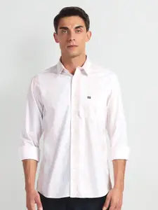 Arrow Sport Slim Striped  Spread Collar Long Sleeves Cotton Casual Shirt