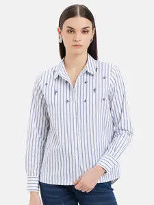 Kazo Women Standard Opaque Striped Formal Shirt