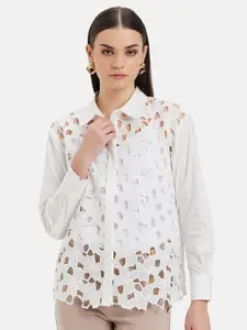 Kazo Standard Floral Opaque Printed Cotton Formal Shirt