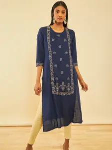Soch Ethnic Motifs Embroidered Thread Work Kurta
