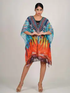 Rajoria Instyle Print Georgette Kaftan Dress