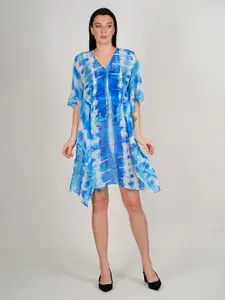Rajoria Instyle Tie and Dye Dyed Georgette A-Line Dress