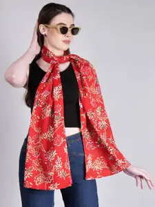 DressBerry Red Floral Printed Scarf