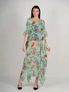 Rajoria Instyle Floral Print Georgette Maxi Dress