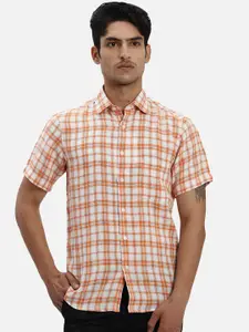 ColorPlus Tartan Checks Linen Casual Shirt