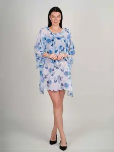 Rajoria Instyle Floral Print Flared Sleeve Georgette A-Line Dress