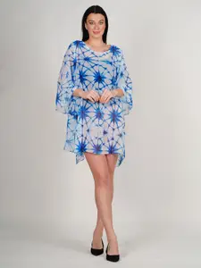 Rajoria Instyle Floral Print Flared Sleeve Georgette Kaftan Dress