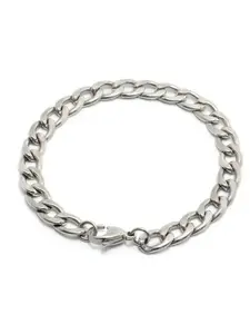 MEENAZ Men Silver-Plated Stainless Steel Link Bracelet