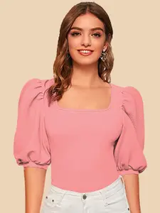 Dream Beauty Fashion Square Neck Puff Sleeve Top