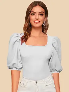 Dream Beauty Fashion Square Neck Puff Sleeve Top