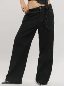 FREAKINS Women Pure Cotton Wide Leg Jeans