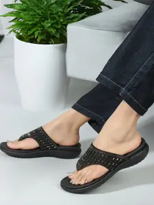 Carlton London Embellished Open Toe Flats