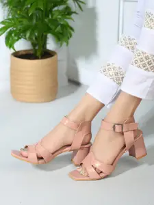 ICONICS Open Toe Backstraps Block Heels