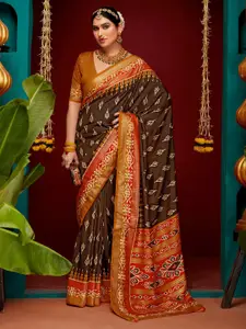 Saree mall Ethnic Motifs Zari Designer Ikat Saree