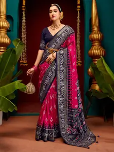Saree mall Ethnic Motifs Zari Ikat Saree