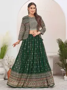 Chandbaali Embroidered Sequinned Ready To Wear Lehenga & Choli With Jacket