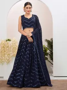 Chandbaali Embroidered Sequinned Foil Print Ready to Wear Lehenga & Blouse With Dupatta