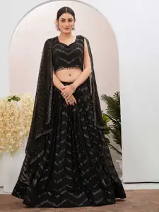 Chandbaali Embroidered Sequinned Foil Print Ready to Wear Lehenga & Blouse With Dupatta