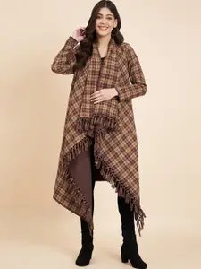 Zamour Women Checked Open Front Shrug