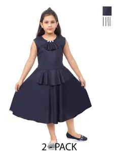 BAESD Girls Pack of 2 Printed A-Line Maxi Dress