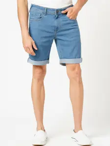 Harvard Men Slim Fit Low-Rise Denim Shorts