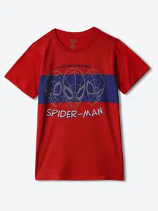 YK Disney Boys Spider Man Printed Round Neck T-shirt