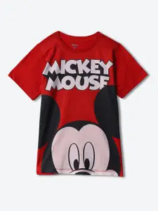 YK Disney Boys Mickey Mouse Printed Round Neck T-shirt