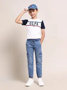U.S. Polo Assn. Kids Boys Classic Slim Fit Low Distress Light Fade Stretchable Jeans