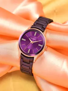 DressBerry Women Embellished Dial & Bracelet Style Straps Analogue Watch HOBDB24-114-PR