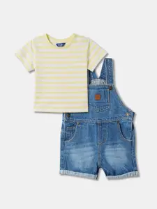 R&B Boys Striped T-shirt with Dungarees