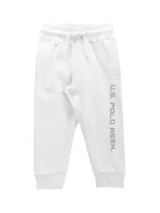 U.S. Polo Assn. Kids Boys Typography Printed Mid-Rise Jogger