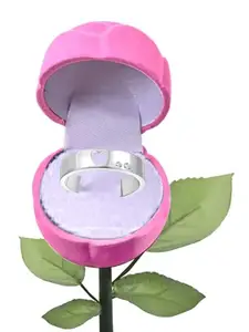 Vighnaharta Rhodium-Plated Cubic Zirconia Studded Finger Ring & Ring Box