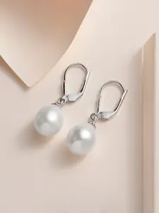 Ornate Jewels Rhodium-Plated Sterling Silver Pearls Teardrop Shaped Drop Earrings