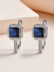 Ornate Jewels Rhodium-Plated 925 Sterling Silver Square Drop Earrings