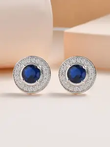 Ornate Jewels Sapphire Circular Stud Earrings