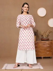 Rangita Floral Printed Pure Cotton Straight Kurta