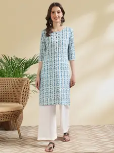 Rangita Geometric Printed Straight Cotton Kurta