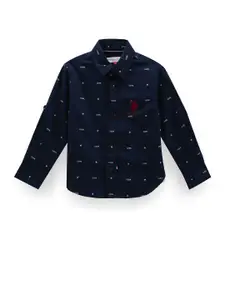U.S. Polo Assn. Kids Boys Classic Printed Pure Cotton Casual Shirt