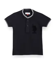 U.S. Polo Assn. Kids Boys Henley Collar Pure Cotton T-shirt