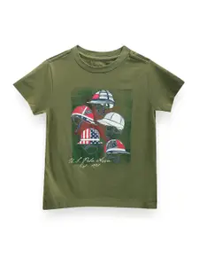 U.S. Polo Assn. Kids Boys Graphic Printed Pure Cotton T-shirt