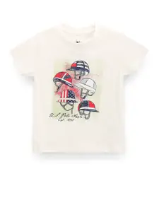 U.S. Polo Assn. Kids Boys Graphic Printed Pure Cotton T-shirt