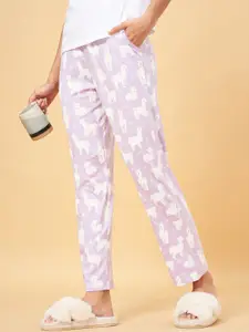 Dreamz by Pantaloons Women Mid-Rise Printed Pure Cotton Lounge Pant