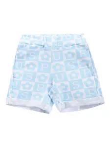 U.S. Polo Assn. Kids Girls Typography Printed Mid Rise Shorts