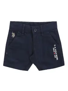 U.S. Polo Assn. Kids Boys Mid Rise Pure Cotton Shorts
