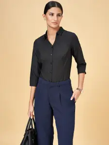 Annabelle by Pantaloons Spread Collar Three-Quarter Sleeves Formal Shirt